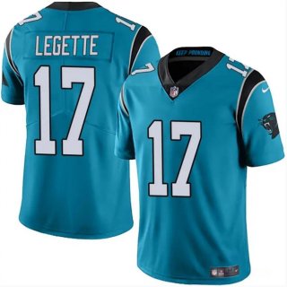 Men's Carolina Panthers #17 Xavier Legette Blue 2024 Draft Vapor Limited Football Stitched Jersey