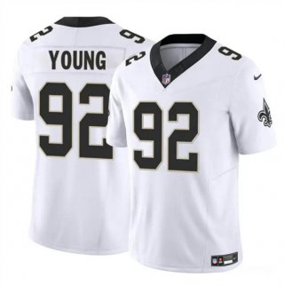 Men's New Orleans Saints #92 Chase Young White 2023 F.U.S.E Vapor Limited Football Stitched Jersey