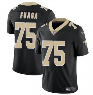 Men's New Orleans Saints #75 Taliese Fuaga Black 2024 Draft Vapor Limited Football Stitched Jersey