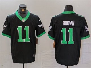 Men's Philadelphia Eagles #11 A. J. Brown Black F.U.S.E. Vapor Untouchable Football Stitched Jersey