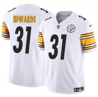 Men's Pittsburgh Steelers #31 Daijun Edwards White 2024 F.U.S.E. Vapor Untouchable Limited Football Stitched Jersey