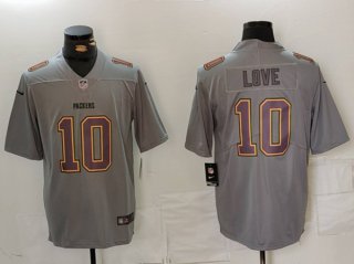 Men's Green Bay Packers #10 Jordan Love Grey Atmosphere Fashion Limited Football Stitched Jersey