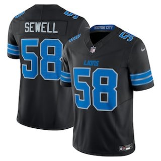 Men's Detroit Lions #58 Penei Sewell Nike Black Vapor F.U.S.E. Alternate Limited Jersey