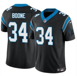 Men's Carolina Panthers #34 Mike Boone Black 2024 F.U.S.E. Vapor Limited Stitched Football Jersey