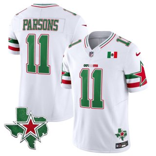 Men's Dallas Cowboys #11 Micah Parsons 2024 Mexico White F.U.S.E. Stitched Football Jersey