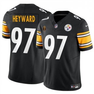 Men's Pittsburgh Steelers #97 Cameron Heyward Black F.U.S.E. With Walter Payton Patch Vapor Limited Football Stitched Jersey