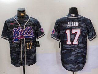 Men's Buffalo Bills #17 Josh Allen Camo Team Cool Base Stitched Baseball Jerseys