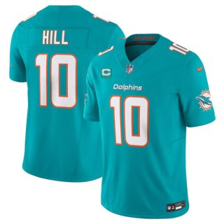 Men's Miami Dolphins #10 Tyreek Hill Aqua F.U.S.E With 3-Star C Patch Vapor Limited Stitched Football Jersey