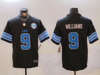 Men's Detroit Lions #9 Jameson Williams Black 2024 F.U.S.E. 2nd Alternate With Patch Vapor Limited Stitched Jersey