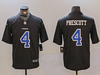 Men's Dallas Cowboys #4 Dak Prescott Black Throwback Vapor Untouchable Limited Stitched Football Jersey