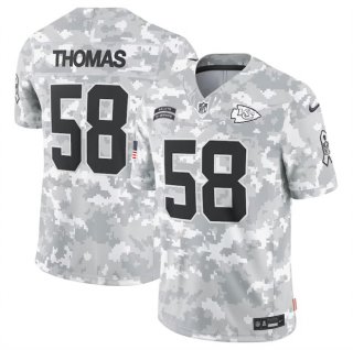 Men's Kansas City Chiefs #58 Derrick Thomas 2024 Arctic Camo Salute To Service Limited Stitched Football Jersey