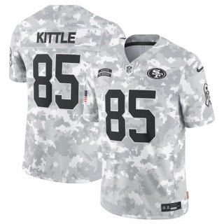 Men's San Francisco 49ers #85 George Kittle 2024 Arctic Camo Salute To Service Limited Stitched Football Jersey