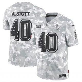 Men's Tampa Bay Buccaneers #40 Mike Alstott 2024 Arctic Camo Salute To Service Limited Stitched Football Jersey