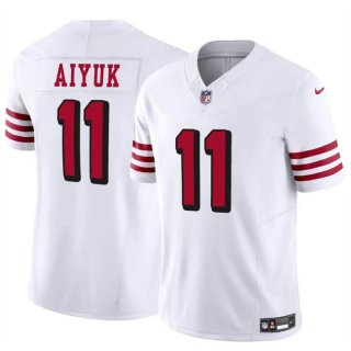 Men's San Francisco 49ers #11 Brandon Aiyuk White 2021 F.U.S.E. Vapor Limited Throwback Stitched Football Jersey