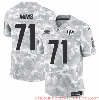 Men's Cincinnati Bengals #71 Amarius Mims 2024 F.U.S.E Arctic Camo Salute To Service Limited Stitched Football Jersey