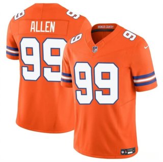 Men's Denver Broncos #99 Zach Allen Orange F.U.S.E. Mile High Collection 1977 Throwback Vapor Limited Football Stitched Jersey