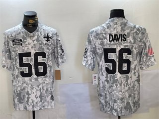 Men's New Orleans Saints #56 Demario Davis 2024 F.U.S.E Arctic Camo Salute To Service Limited Stitched Football Jersey