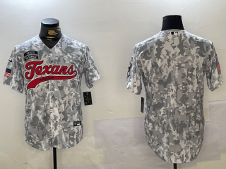 Men's Houston Texans Blank Arctic Camo 2024 Salute to Service Stitched Baseball Jersey