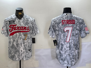 Men's Houston Texans #7 CJ Stroud Arctic Camo 2024 Salute to Service Stitched Baseball Jerseys