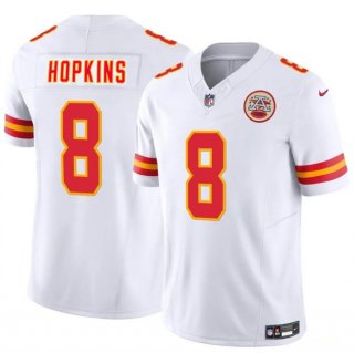 Men’s Kansas City Chiefs #8 DeAndre Hopkins White 2024 F.U.S.E. Vapor Untouchable Limited Stitched Football Jersey