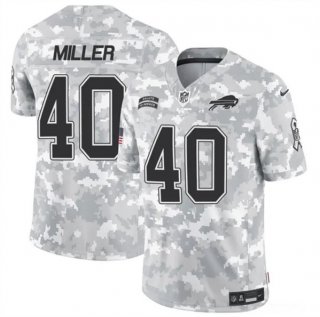 Men's Buffalo Bills #40 Von Miller 2024 F.U.S.E. Arctic Camo Salute to Service Limited Football Stitched Jersey