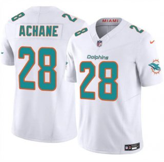 Men's Miami Dolphins #28 De'Von Achane White 2024 F.U.S.E. Vapor Limited Football Stitched Jersey