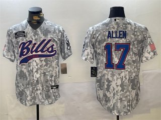 Men's Buffalo Bills #17 Josh Allen 2024 Arctic Camo Salute To Service Stitched Baseball Jersey