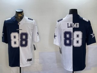 Men's Dallas Cowboys #88 CeeDee Lamb Navy And White Split Stitched Jersey