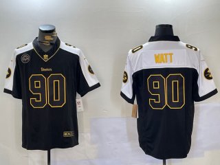 Men's Nike Pittsburgh Steelers #90 T. J. Watt Black Team Color Stitched NFL Vapor Untouchable Limited Jersey