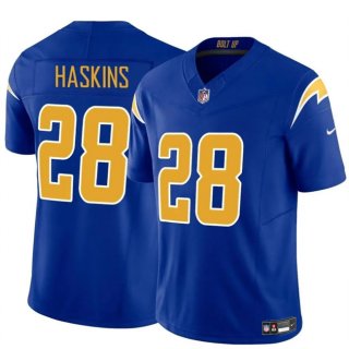 Men's Los Angeles Chargers #28 Hassan Haskins Royal 2024 F.U.S.E Vapor Limited Stitched Football Jersey