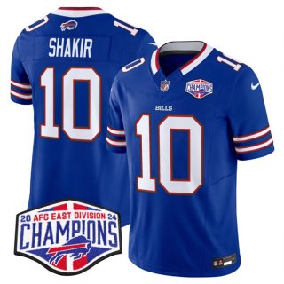 Men's Buffalo Bills #10 Khalil Shakir Royal F.U.S.E. 2024 AFC East Division Champions Vapor Limited Stitched Football Jersey