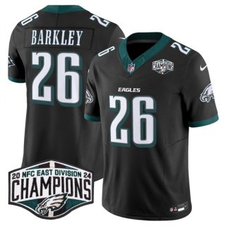 Men's Philadelphia Eagles #26 Saquon Barkley Black 2024 New NFC East Champions F.U.S.E. Vapor Untouchable Limited Stitched Football Jersey