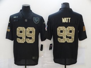 Men's Houston Texans #99 J.J. Watt Black Camo 2020 Salute To Service Stitched NFL Nike Limited Jersey