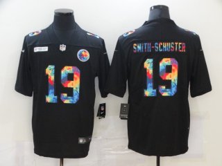 Men's Pittsburgh Steelers #19 JuJu Smith-Schuster Multi-Color Black 2020 NFL Crucial Catch Vapor Untouchable Nike Limited Jersey