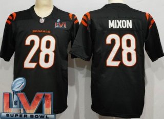 Men's Cincinnati Bengals #28 Joe Mixon Limited Black 2022 Super Bowl LVI Bound Vapor Jersey