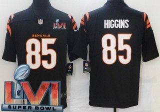 Men's Cincinnati Bengals #85 Tee Higgins Limited Black 2022 Super Bowl LVI Bound Vapor Jersey