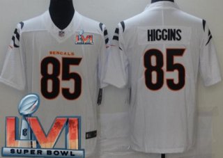 Men's Cincinnati Bengals #85 Tee Higgins Limited White 2022 Super Bowl LVI Bound Vapor Jersey