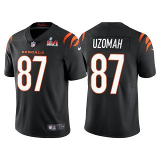 Men's Cincinnati Bengals #87 C.J. Uzomah 2022 Black Super Bowl LVI Vapor Limited Stitched Jersey