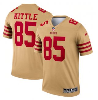 Men's San Francisco 49ers #85 George Kittle 2022 New Gold Inverted Legend Stitched Football Jersey