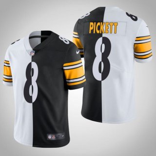 Men's Pittsburgh Steelers #8 Kenny Pickett White Black Split Limited Stitched Jersey