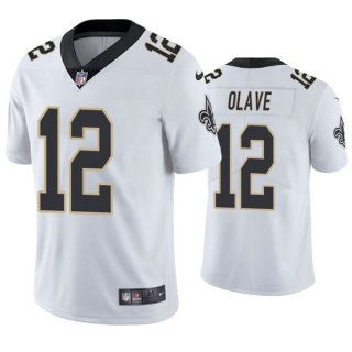 Men's New Orleans Saints #12 Chris Olave White Vapor Limited Stitched Jersey