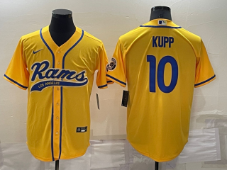 Men's Los Angeles Rams #10 Cooper Kupp Yellow Stitched Cool Base Nike Baseball Jersey