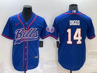 Men's Buffalo Bills #14 Stefon Diggs Blue Stitched Cool Base Nike Baseball Jersey