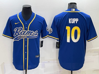 Men's Los Angeles Rams #10 Cooper Kupp Blue Stitched Cool Base Nike Baseball Jersey