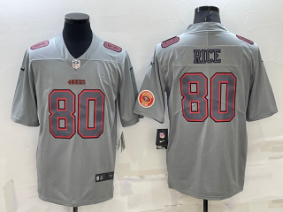 Men's San Francisco 49ers #80 Jerry Rice LOGO Grey Atmosphere Fashion 2022 Vapor Untouchable Stitched Limited Jersey