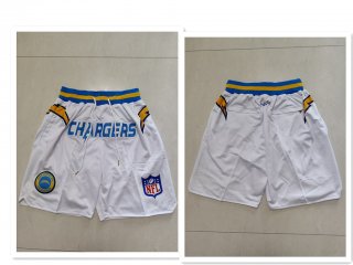 Men's Los Angeles Chargers White Just Don Swingman Shorts