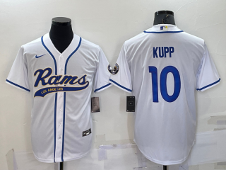 Men's Los Angeles Rams #10 Cooper Kupp White Stitched Cool Base Nike Baseball Jersey