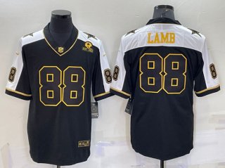 Men's Dallas Cowboys #88 CeeDee Lamb Black Gold Thanksgiving With Patch Stitched Jersey