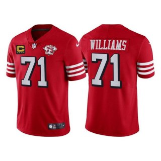 Men's San Francisco 49ers #71 Trent Williams Red 75th Anniversary With C Patch Vapor Untouchable Limited Stitched Football Jersey