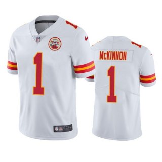 Men's Kansas City Chiefs #1 Jerick McKinnon White Vapor Untouchable Limited Stitched Football Jersey